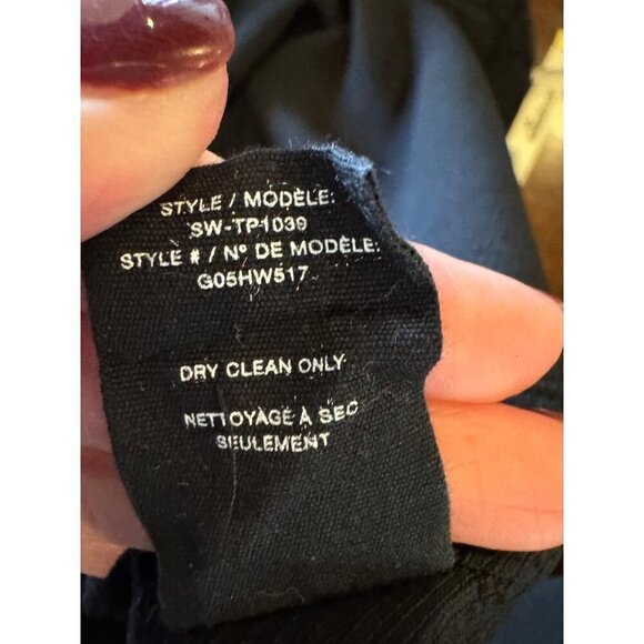 Helmut Lang Shirt Women Small Black Jacquard Split Back Knot Button Front Top‎ - Picture 10 of 10